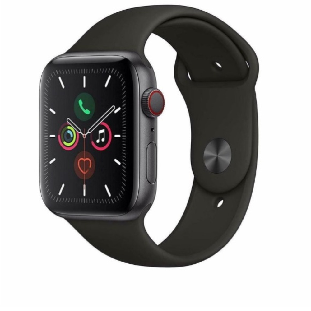 Apple watch Series 5 (2019) Cellular 44 mm - Aluminum Gray Sport band black